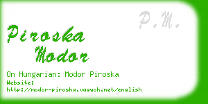 piroska modor business card